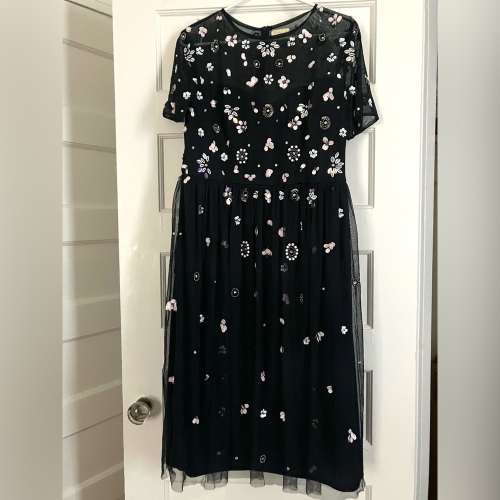 Beaded blue dress